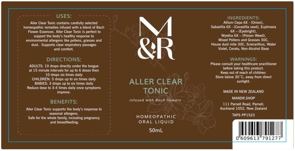 Homeopathic Drops - Aller Clear Tonic - Fights Hey Fever And Allergens - Infused With Bach Flowers