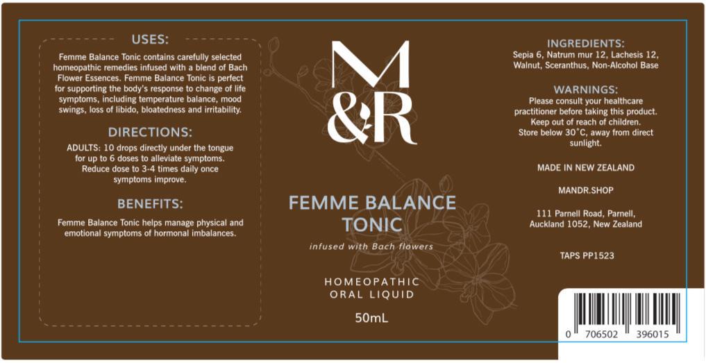 Homeopathic Drops - Femme Balance Tonic - Dramatically Reduce Hot Flushes - Infused With Bach Flowers