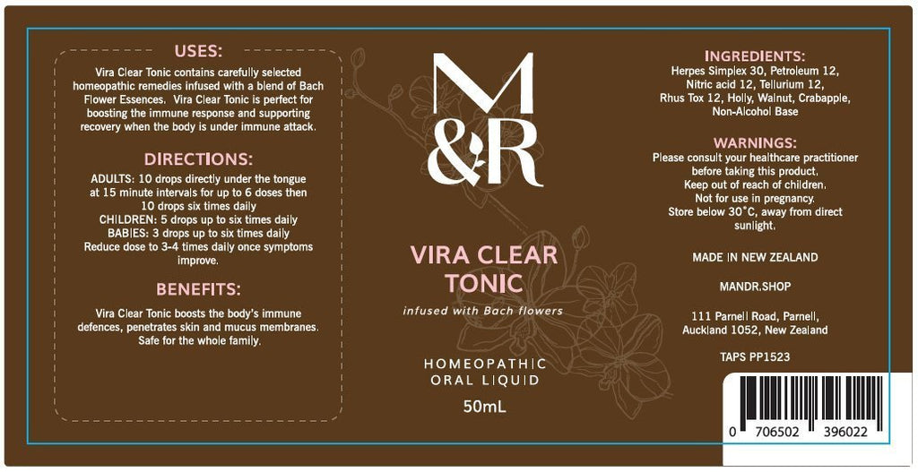 Homeopathic Drops - Vira Clear Tonic - Suppresses The Herpes Virus To Prevent, Treat And Heal Cold Sores!