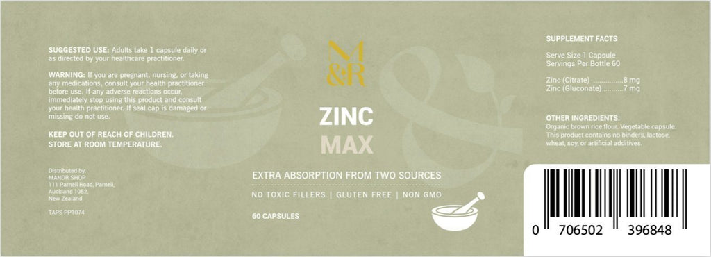 Natural Supplements - Zinc Max